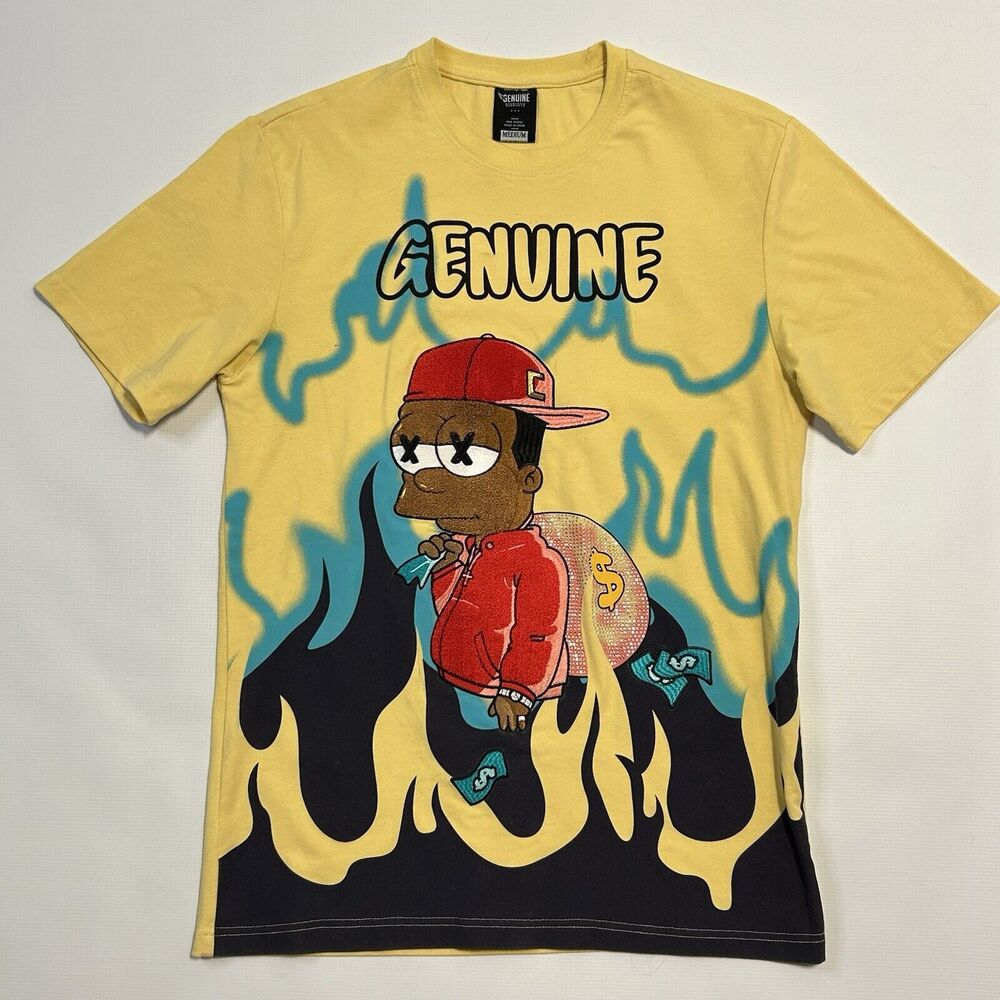 Bart Simpson Shirt Mens Medium King City Fashion Genuine Design 3D Money Bag